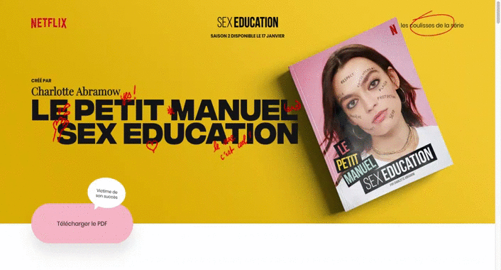 netflix brand content sex education petit manuel d'éducation sexuelle